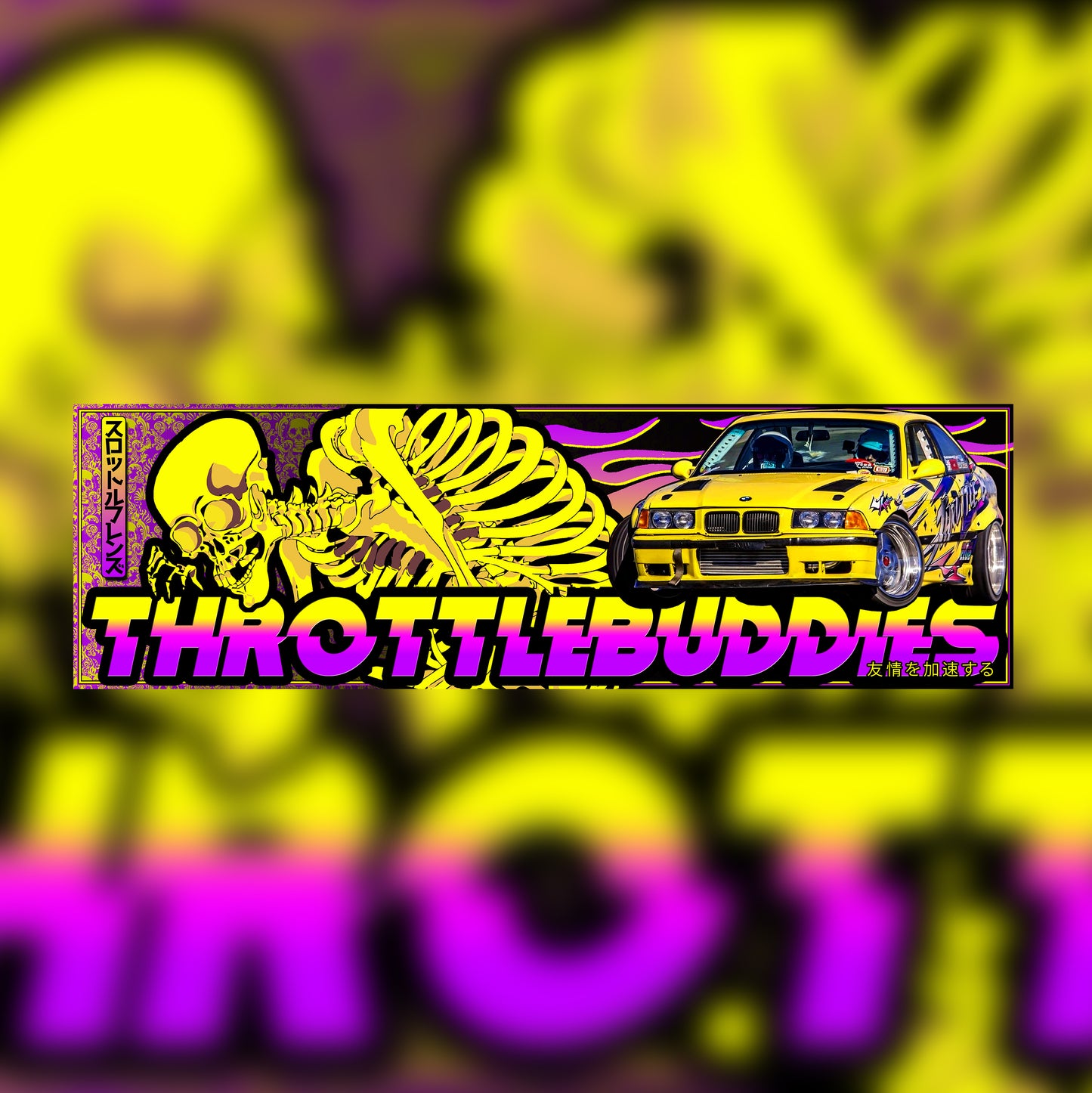 Throttle Buddies Skeleton Slap Sticker